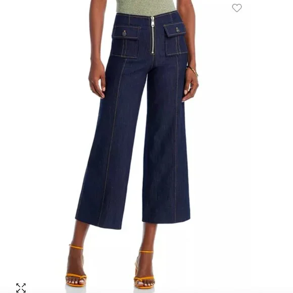 CINQ A SEPT Cropped wide leg Azure Jeans in Indigo